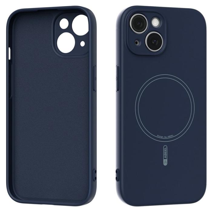 ABEEL - ABEEL iPhone 15 Skal MagSafe Kompatibel Mörkblå Silikon