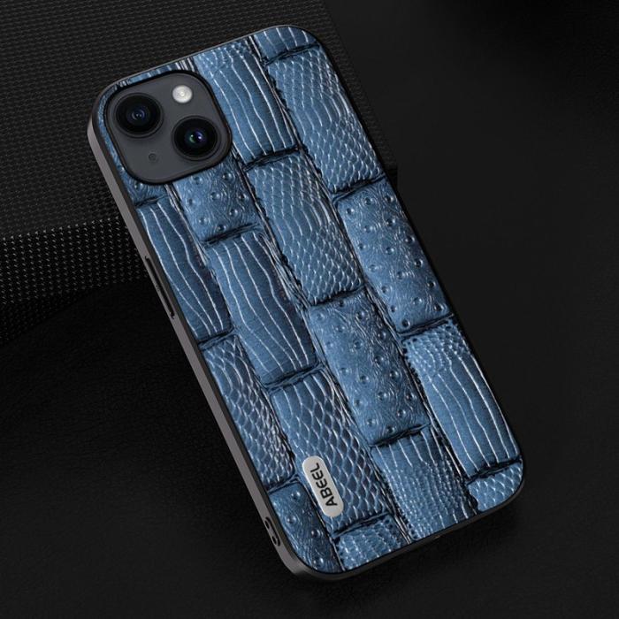 ABEEL - ABEEL iPhone 15 Skal Shockproof Mahjong Textur Blå