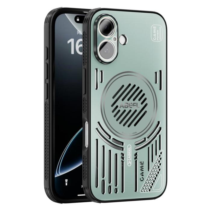 ABEEL - ABEEL iPhone 16 Magnetiskt Fodral Aluminium + PC + TPU - Ljusgrön