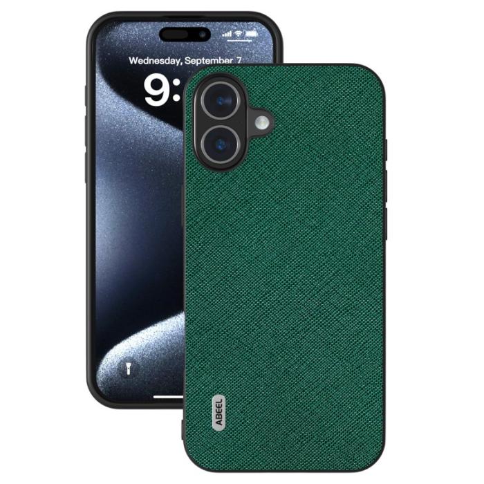 ABEEL - ABEEL iPhone 16 Plus Fodral Äkta Läder Hybrid Grön