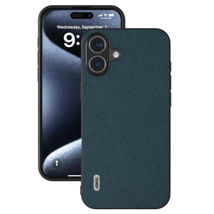 ABEEL - ABEEL iPhone 16 Plus Skal i Äkta Läder och TPU - Grön