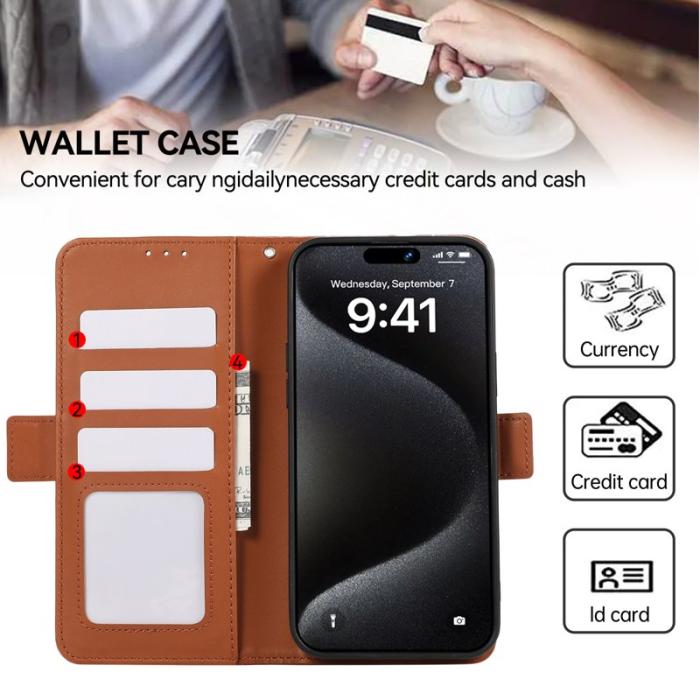 ABEEL - ABEEL iPhone 16 Plus Skal Läder Fodral med RFID Skydd - Brun