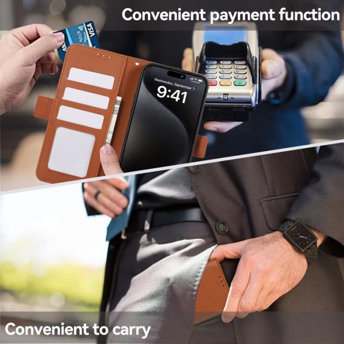 ABEEL - ABEEL iPhone 16 Plus Skal Läder Fodral med RFID Skydd - Brun