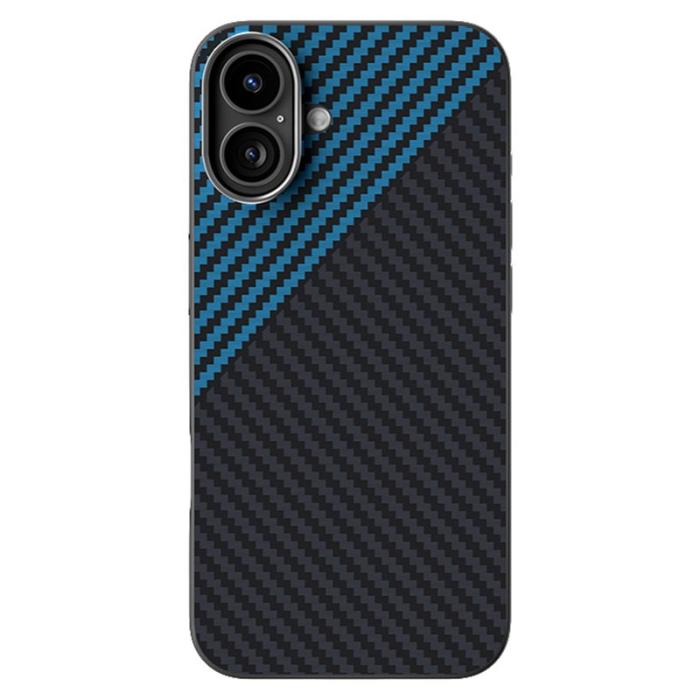 ABEEL - ABEEL iPhone 16 Plus Skal MagSafe Kolfiber Svart / Blå