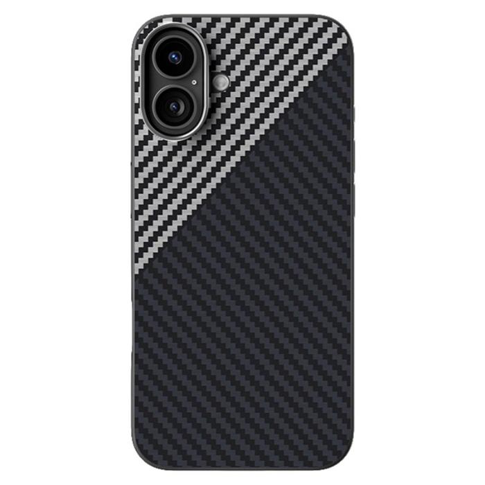 ABEEL - ABEEL iPhone 16 Plus Skal MagSafe Kolfiber Svart/Silver