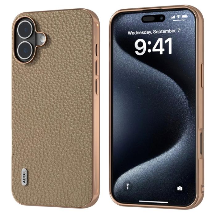 ABEEL - ABEEL iPhone 16 Plus Skal Star Series Grey Läder + TPU