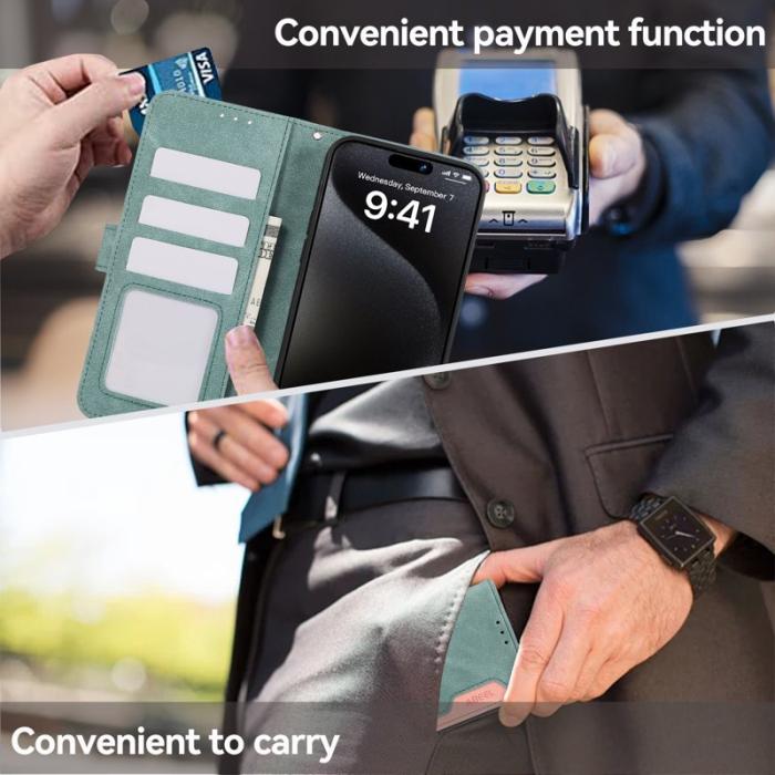 ABEEL - ABEEL iPhone 16 Plus Wallet Case RFID Skydd Baby Blue