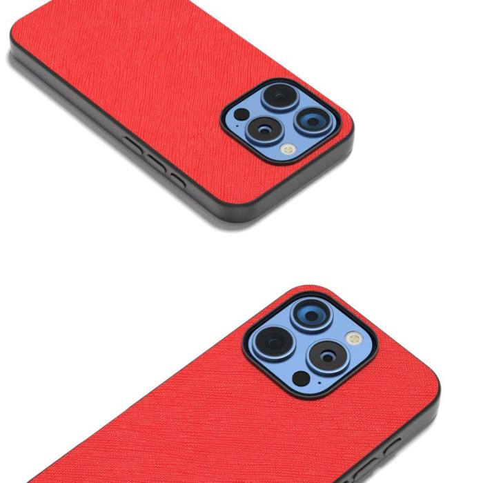 ABEEL - ABEEL iPhone 16 Pro Fodral Äkta Läder Hybrid Röd