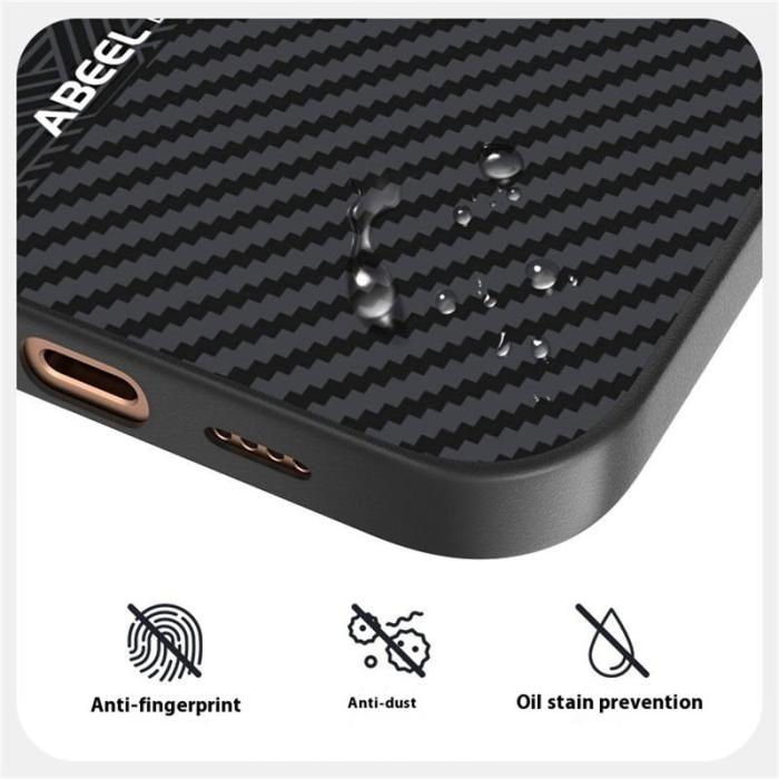 ABEEL - ABEEL iPhone 16 Pro Fodral PC TPU Aluminium PU Läder - Textur 1