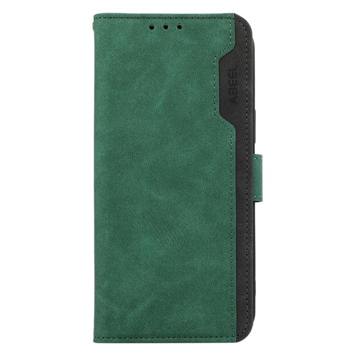 ABEEL - ABEEL iPhone 16 Pro Fodral RFID-blockerande Läder Flip Grön