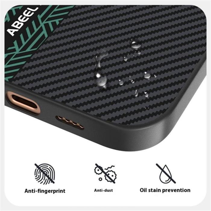 ABEEL - ABEEL iPhone 16 Pro Max Fodral PC TPU Aluminium PU Läder Textur 2