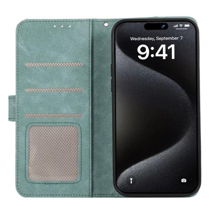 ABEEL - ABEEL iPhone 16 Pro Max Läderfodral RFID Skydd - Baby Blue