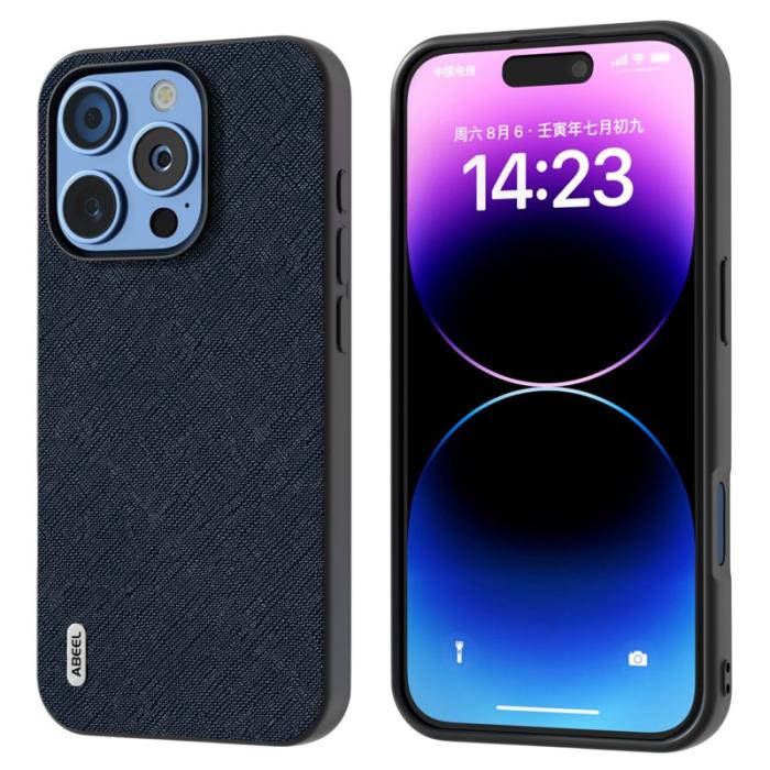 ABEEL - ABEEL iPhone 16 Pro Max Skal Äkta Läder Hybrid Blå