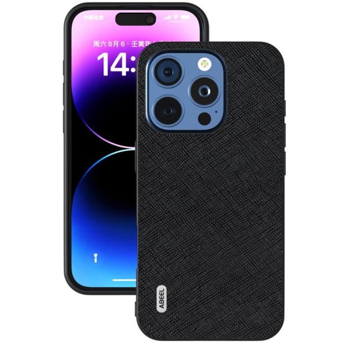 ABEEL - ABEEL iPhone 16 Pro Max Skal Äkta Läder Hybrid - Svart