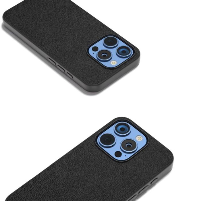 ABEEL - ABEEL iPhone 16 Pro Max Skal Äkta Läder PC+TPU Svart