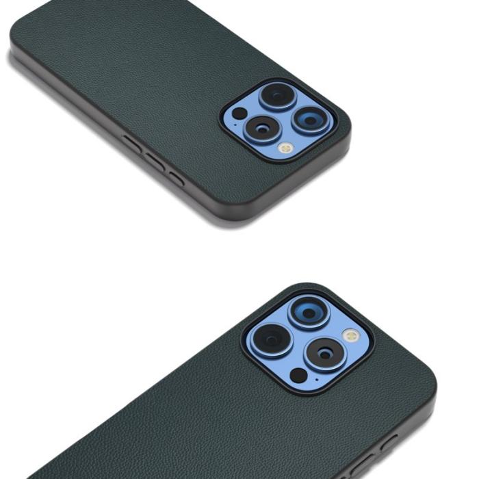 ABEEL - ABEEL iPhone 16 Pro Max Skal Anti-Drop Äkta Läder Grön