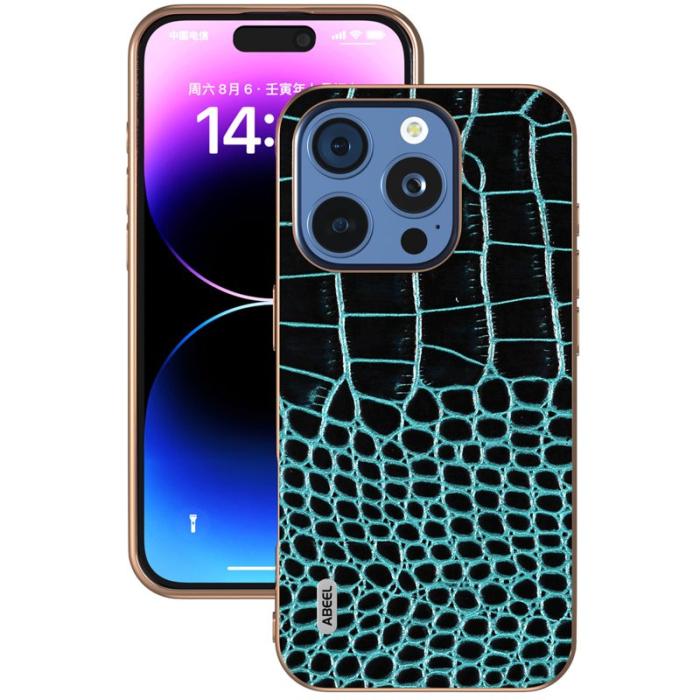 ABEEL - ABEEL iPhone 16 Pro Max Skal Electroplating Crocodile Midnight Green