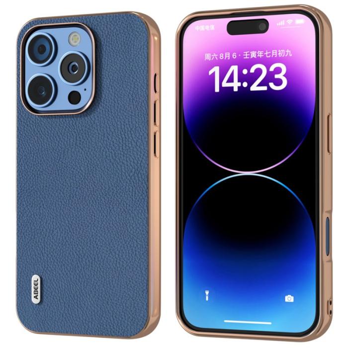 ABEEL - ABEEL iPhone 16 Pro Max Skal Horizon Series Blå Läder + TPU