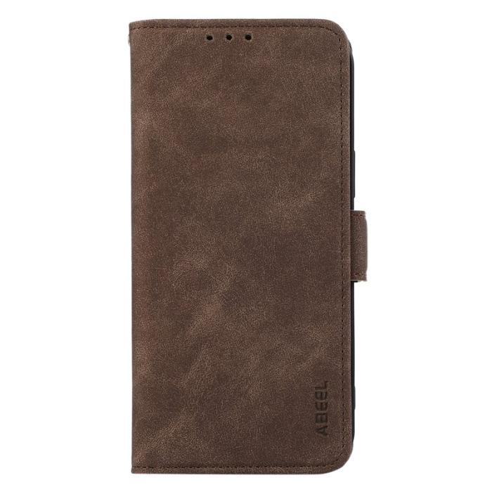 ABEEL - ABEEL iPhone 16 Pro Max Skal Magnetiskt RFID-skydd Läder Kaffe