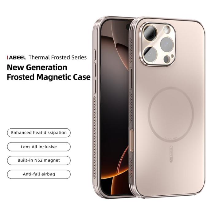 ABEEL - ABEEL iPhone 16 Pro Max Skal Magnetiskt TPU PC Guld