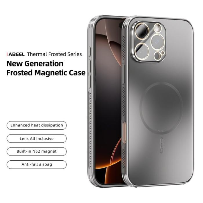 ABEEL - ABEEL iPhone 16 Pro Max Skal Magnetiskt TPU PC Titanium Grey