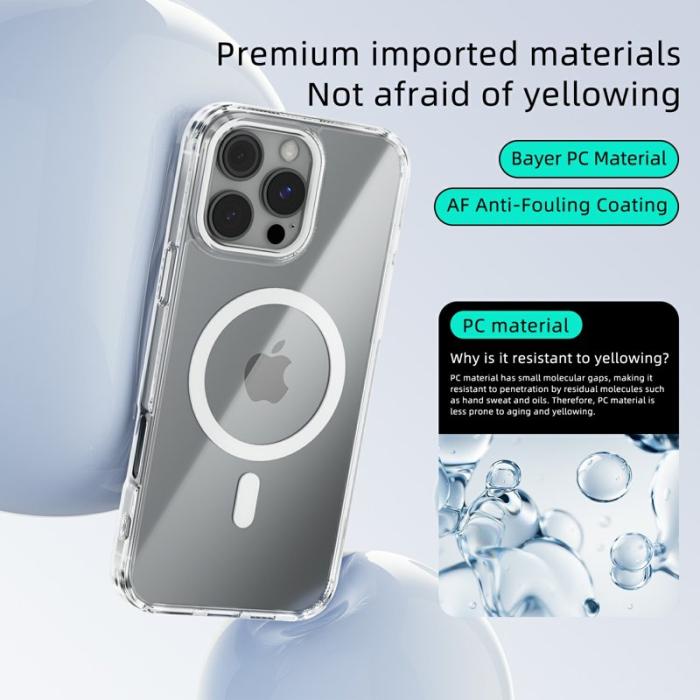 ABEEL - ABEEL iPhone 16 Pro Max Skal MagSafe Anti Scratch Klar - Baby Blue