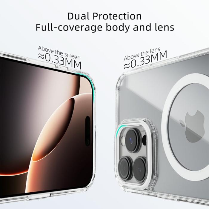 ABEEL - ABEEL iPhone 16 Pro Max Skal MagSafe Anti Scratch Transparent Rosa