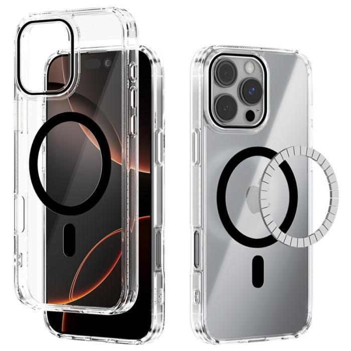ABEEL - ABEEL iPhone 16 Pro Max Skal MagSafe Anti Scratch Transparent Svart