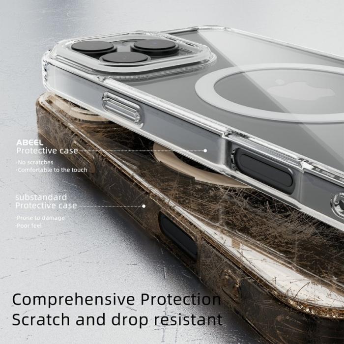 ABEEL - ABEEL iPhone 16 Pro Max Skal MagSafe Anti Scratch Transparent Svart