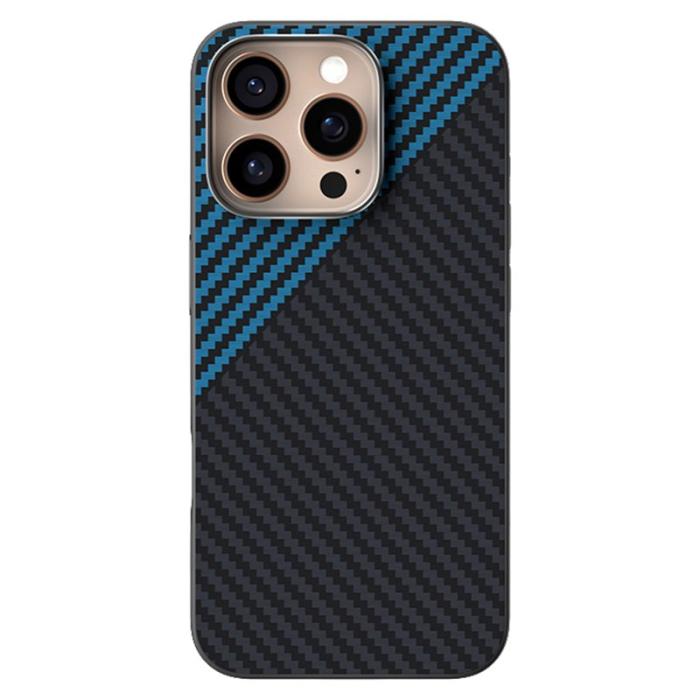 ABEEL - ABEEL iPhone 16 Pro Max Skal MagSafe Kolfiber Svart / Blå