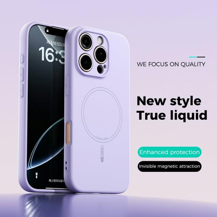 ABEEL - ABEEL iPhone 16 Pro Max Skal MagSafe Lila Liquid Silicone