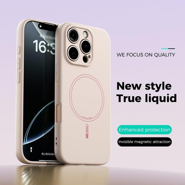 ABEEL - ABEEL iPhone 16 Pro Max Skal MagSafe Liquid Silicone Beige
