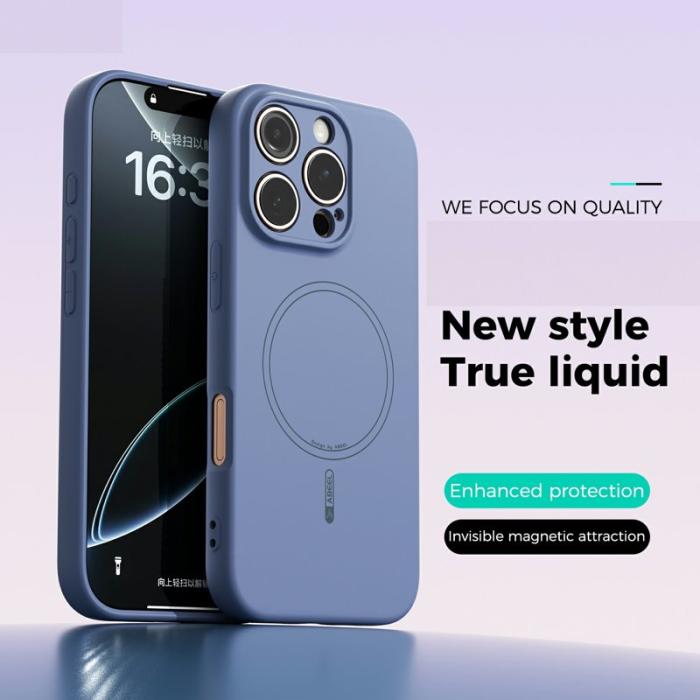 ABEEL - ABEEL iPhone 16 Pro Max Skal MagSafe Sky Blue Liquid Silicone
