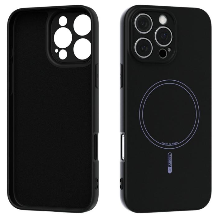 ABEEL - ABEEL iPhone 16 Pro Max Skal MagSafe Svart Liquid Silicone