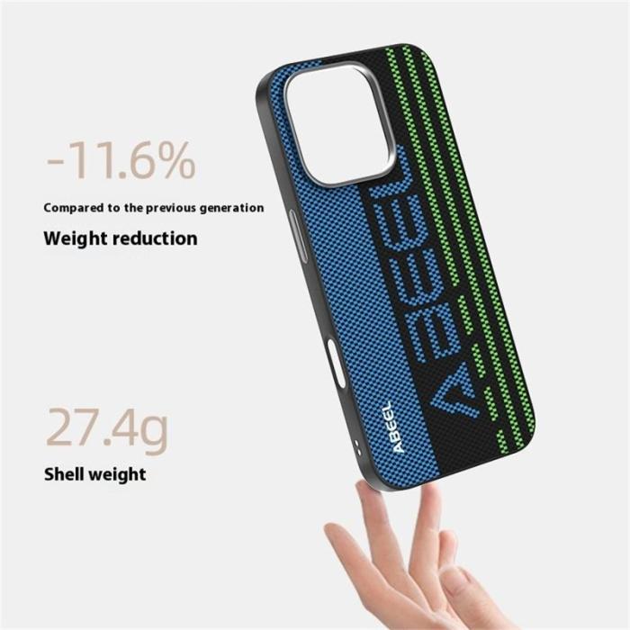 ABEEL - ABEEL iPhone 16 Pro Max Skal MagSafe TPU Aluminium Läder Svart