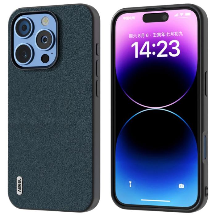 ABEEL - ABEEL iPhone 16 Pro Skal Äkta Läder Anti-Scratch Grön