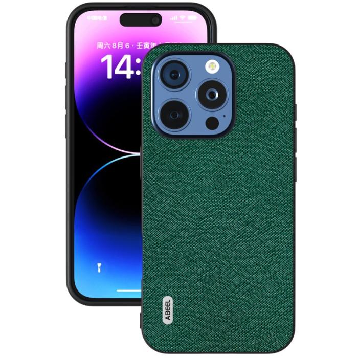 ABEEL - ABEEL iPhone 16 Pro Skal Äkta Läder Hybrid Grön