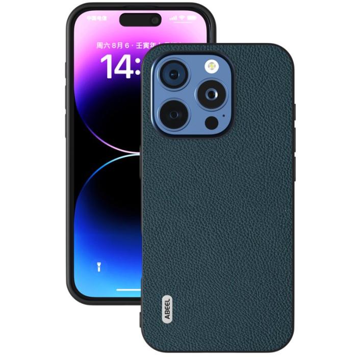 ABEEL - ABEEL iPhone 16 Pro Skal Äkta Läder + PC + TPU - Grön