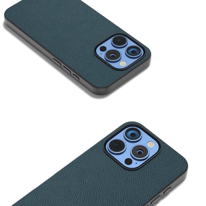 ABEEL - ABEEL iPhone 16 Pro Skal Äkta Läder + PC + TPU - Grön