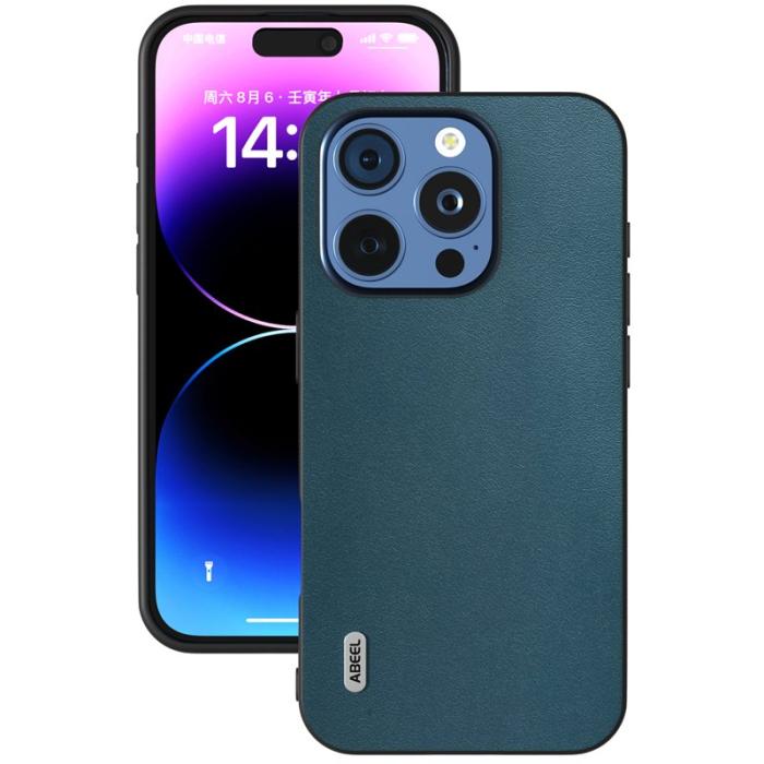 ABEEL - ABEEL iPhone 16 Pro Skal Äkta Läder + PC + TPU Skydd - Grön