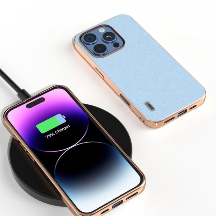 ABEEL - ABEEL iPhone 16 Pro Skal Electroplating Kantskydd Blå