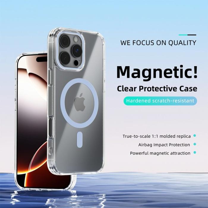 ABEEL - ABEEL iPhone 16 Pro Skal MagSafe Anti Scratch Klar TPU - Baby Blue