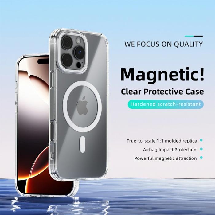 ABEEL - ABEEL iPhone 16 Pro Skal MagSafe Anti Scratch Transparent Vit
