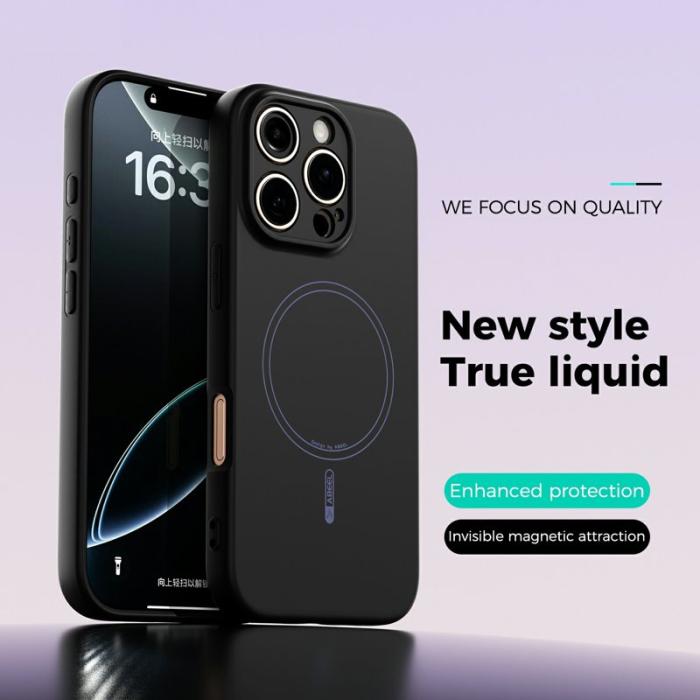 ABEEL - ABEEL iPhone 16 Pro Skal MagSafe Liquid Silicone Svart