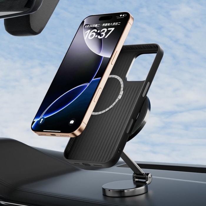 ABEEL - ABEEL iPhone 16 Pro Skal MagSafe Micro-Embossing Svart