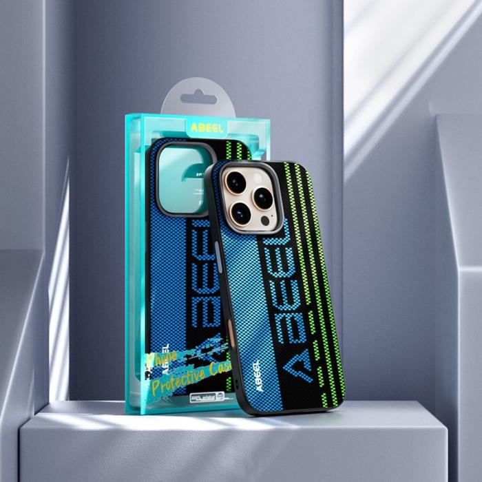 ABEEL - ABEEL iPhone 16 Pro Skal MagSafe TPU Aluminium Läder Svart