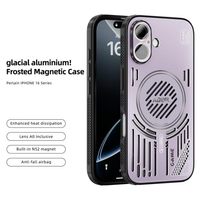 ABEEL - ABEEL iPhone 16 Skal Aluminium + PC + TPU - Rosa Lila