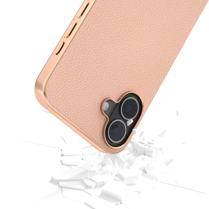 ABEEL - ABEEL iPhone 16 Skal Horizon Series Äkta Läder TPU - Rosa