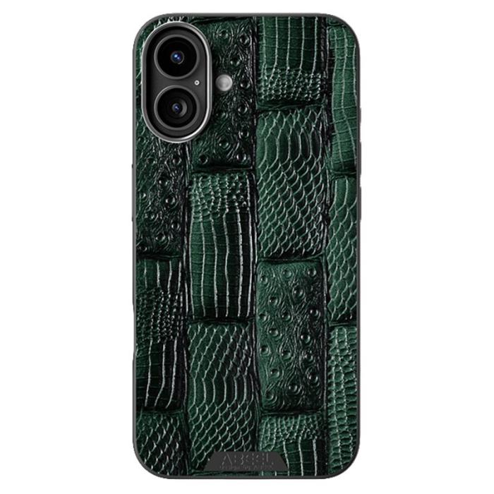 ABEEL - ABEEL iPhone 16 Skal MagSafe Kompatibel Beast Textur Grön