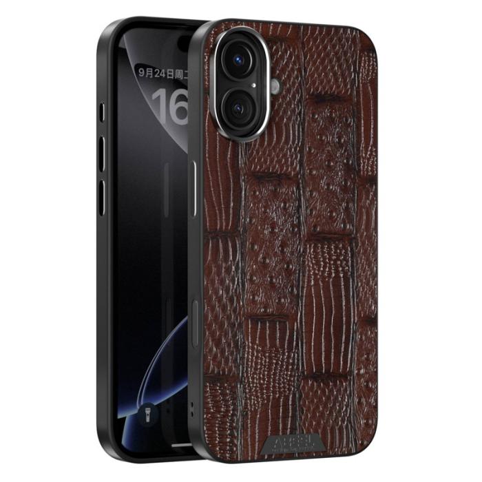 ABEEL - ABEEL iPhone 16 Skal MagSafe Kompatibel Beast Textur Kaffe